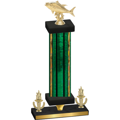 Premium Single Green Glacier Victory Fishing Trophy