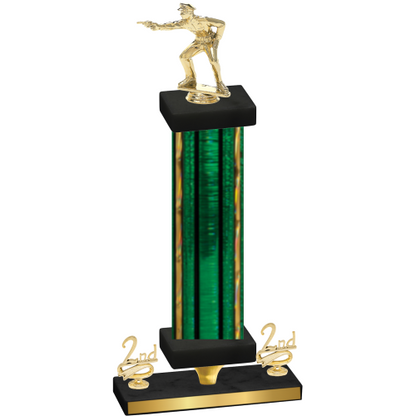 Premium Single Green Glacier Second Place Shooter Trophy