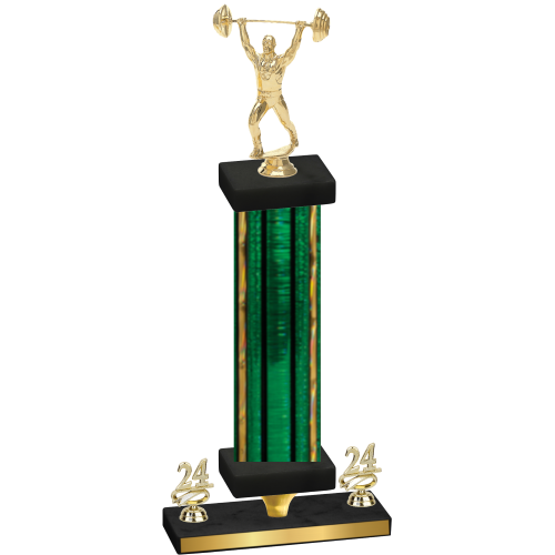 Premium Single Green Glacier Year Weights Trophy