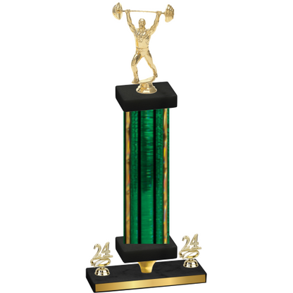 Premium Single Green Glacier Year Weights Trophy