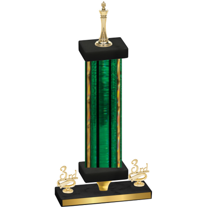 Premium Single Green Glacier Third Place Chess Trophy