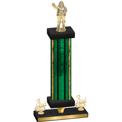 Premium Single Green Glacier Third Place Holiday Trophy