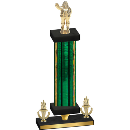 Premium Single Green Glacier Victory Holiday Trophy