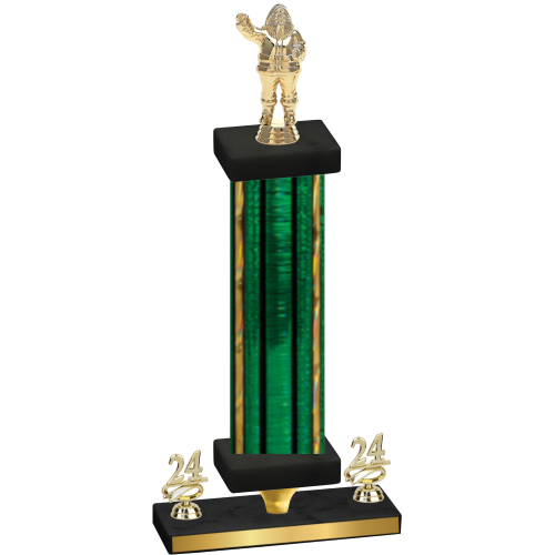 Premium Single Green Glacier Year Holiday Trophy