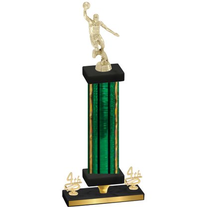 Premium Single Green Glacier Fourth Place Basketball Trophy
