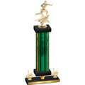 Premium Single Green Glacier First Place Flag Football Trophy