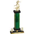 Premium Single Green Glacier Year Flag Football Trophy