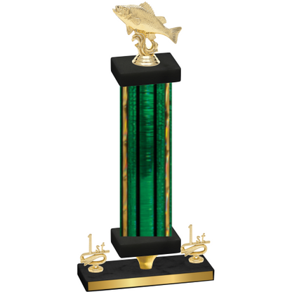 Premium Single Green Glacier First Place Fishing Trophy
