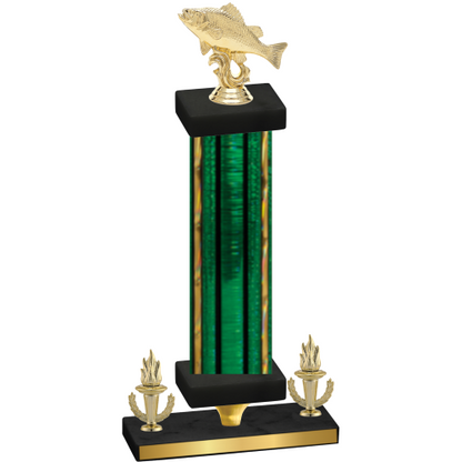 Premium Single Green Glacier Victory Fishing Trophy