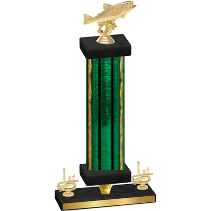 Premium Single Green Glacier First Place Fishing Trophy