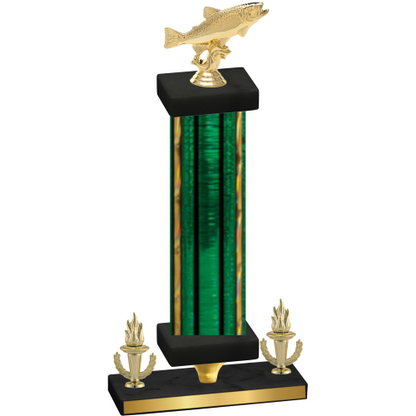 Premium Single Green Glacier Victory Fishing Trophy