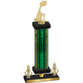 Premium Single Green Glacier Victory Golf Trophy