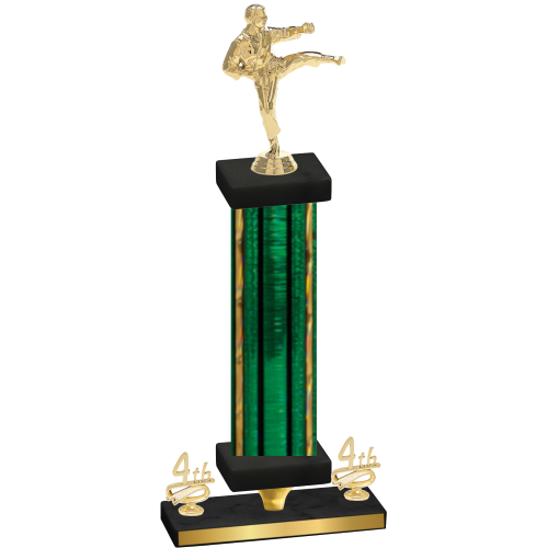 Premium Single Green Glacier Fourth Place Karate Trophy
