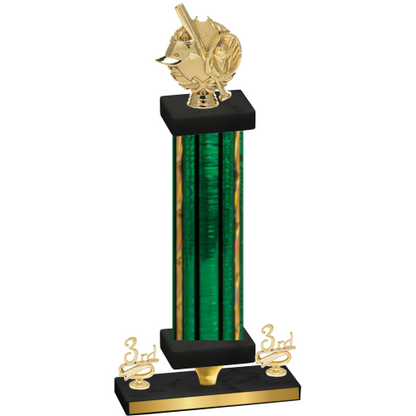 Premium Single Green Glacier Third Place Baseball Trophy