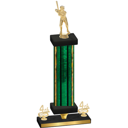 Premium Single Green Glacier Fourth Place Baseball Trophy