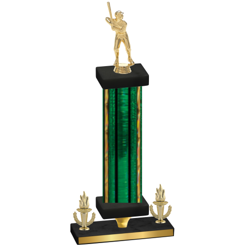 Premium Single Green Glacier Victory Baseball Trophy