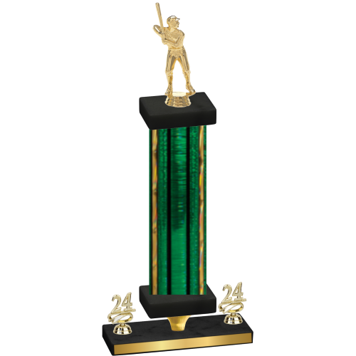 Premium Single Green Glacier Year Baseball Trophy