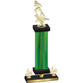 Premium Single Green Carbon Fiber Fourth Place Football Trophy