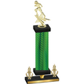 Premium Single Green Carbon Fiber Victory Football Trophy