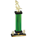 Premium Single Green Carbon Fiber Year Football Trophy