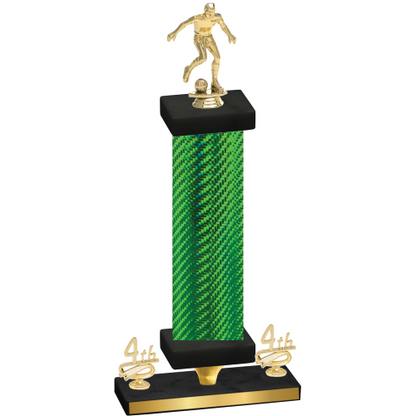 Premium Single Green Carbon Fiber Fourth Place Soccer Trophy
