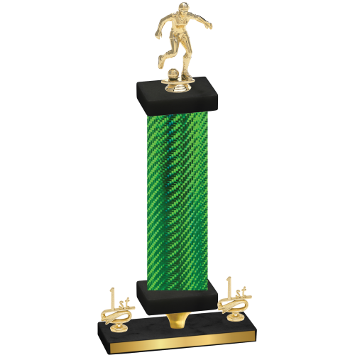 Premium Single Green Carbon Fiber First Place Soccer Trophy