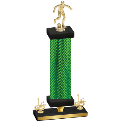 Premium Single Green Carbon Fiber First Place Soccer Trophy