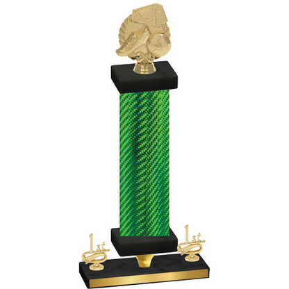 Premium Single Green Carbon Fiber First Place Soccer Trophy