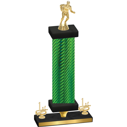 Premium Single Green Carbon Fiber First Place Rugby Trophy