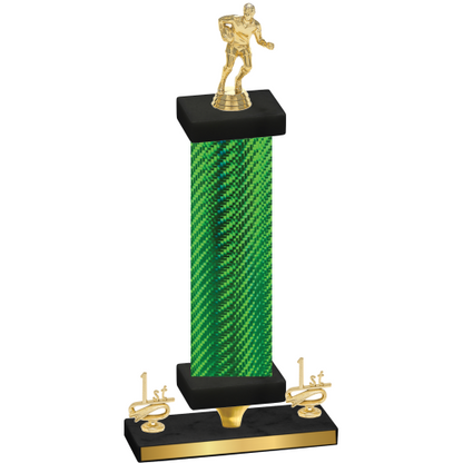 Premium Single Green Carbon Fiber First Place Rugby Trophy