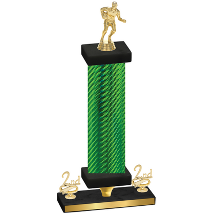 Premium Single Green Carbon Fiber Second Place Rugby Trophy