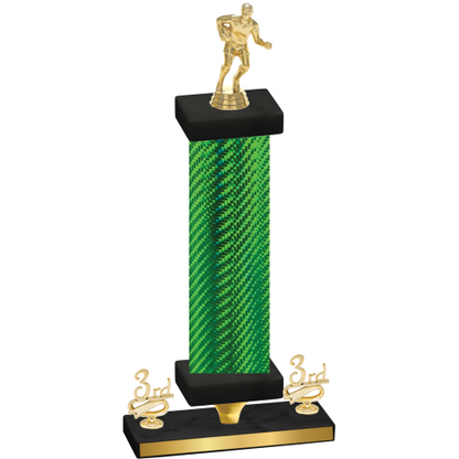 Premium Single Green Carbon Fiber Third Place Rugby Trophy