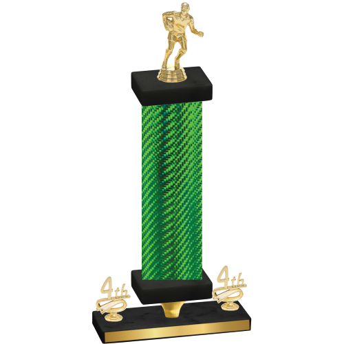 Premium Single Green Carbon Fiber Fourth Place Rugby Trophy