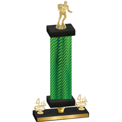 Premium Single Green Carbon Fiber Fourth Place Rugby Trophy