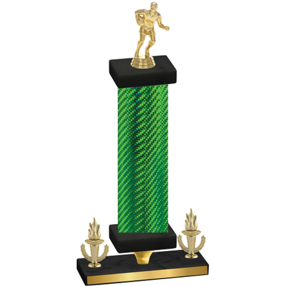 Premium Single Green Carbon Fiber Victory Rugby Trophy