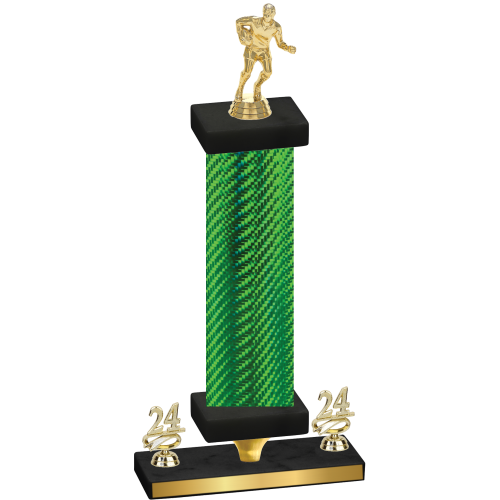 Premium Single Green Carbon Fiber Year Rugby Trophy