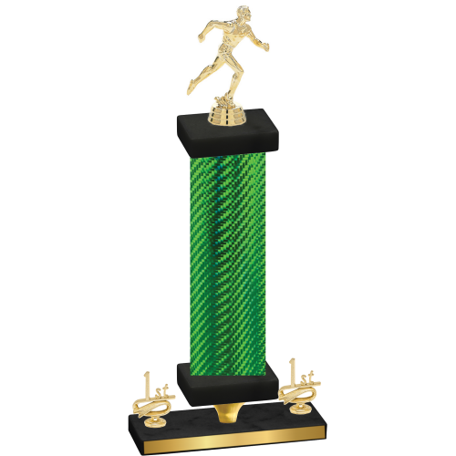 Premium Single Green Carbon Fiber First Place Running Trophy