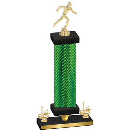 Premium Single Green Carbon Fiber First Place Running Trophy