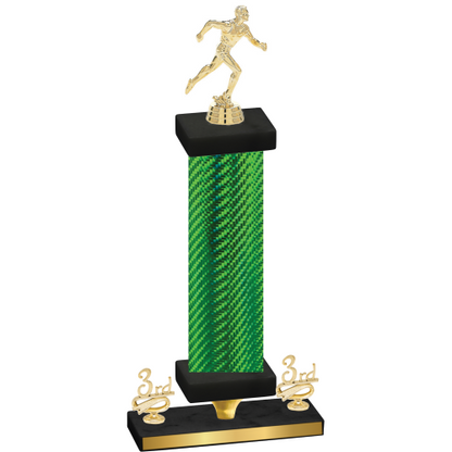 Premium Single Green Carbon Fiber Third Place Running Trophy
