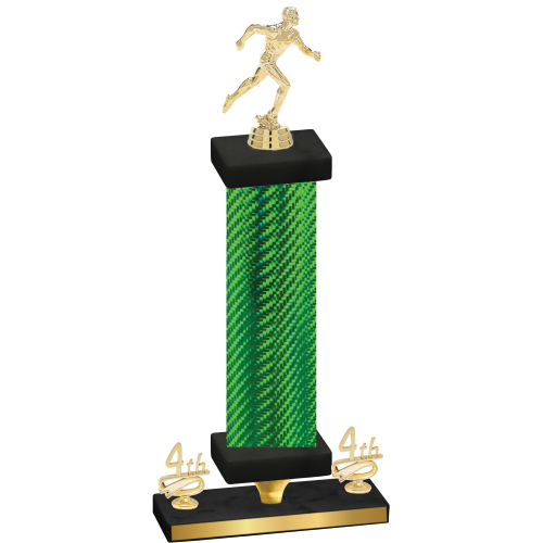 Premium Single Green Carbon Fiber Fourth Place Running Trophy