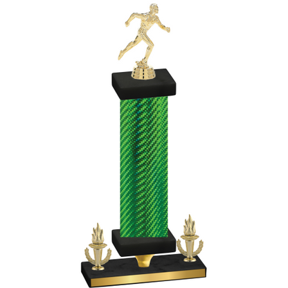Premium Single Green Carbon Fiber Victory Running Trophy
