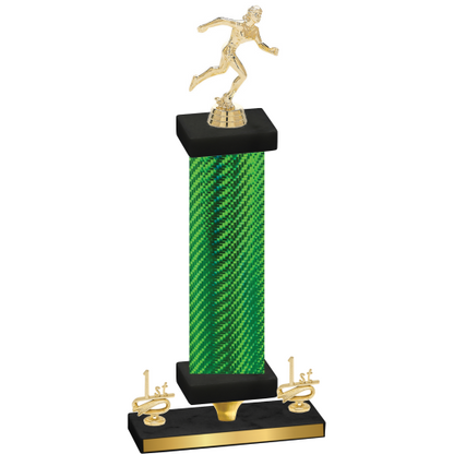 Premium Single Green Carbon Fiber First Place Running Trophy