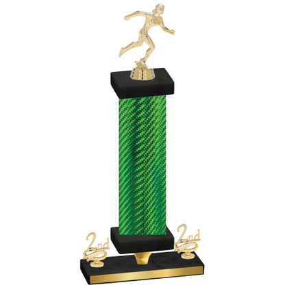 Premium Single Green Carbon Fiber Second Place Running Trophy