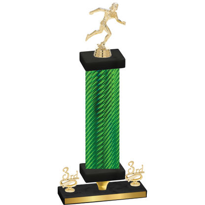 Premium Single Green Carbon Fiber Third Place Running Trophy