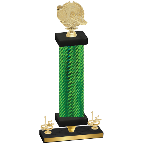 Premium Single Green Carbon Fiber First Place Running Trophy
