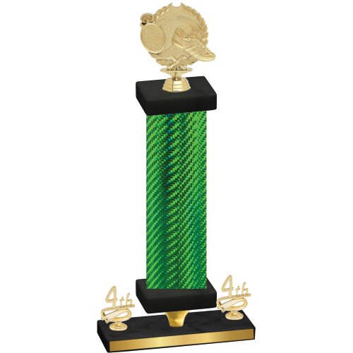 Premium Single Green Carbon Fiber Fourth Place Running Trophy