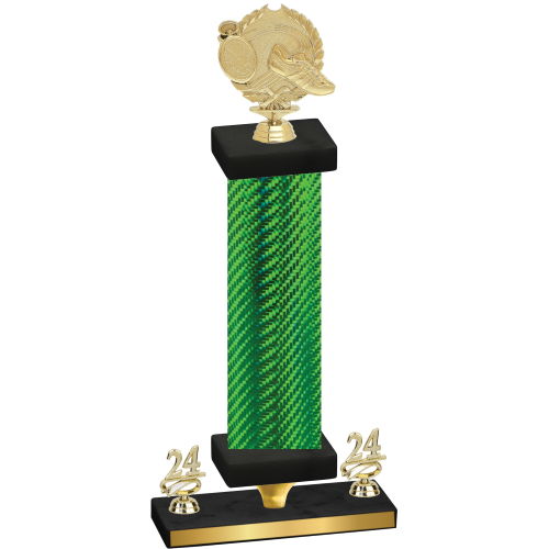 Premium Single Green Carbon Fiber Year Running Trophy