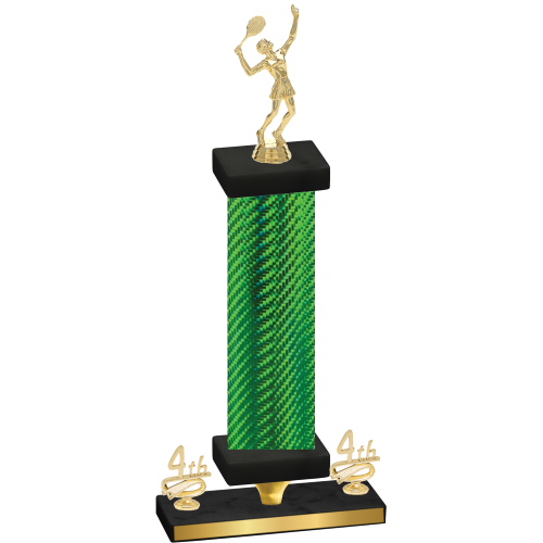 Premium Single Green Carbon Fiber Fourth Place Tennis Trophy