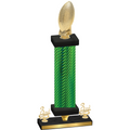 Premium Single Green Carbon Fiber Third Place Football Trophy