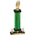 Premium Single Green Carbon Fiber Year Football Trophy